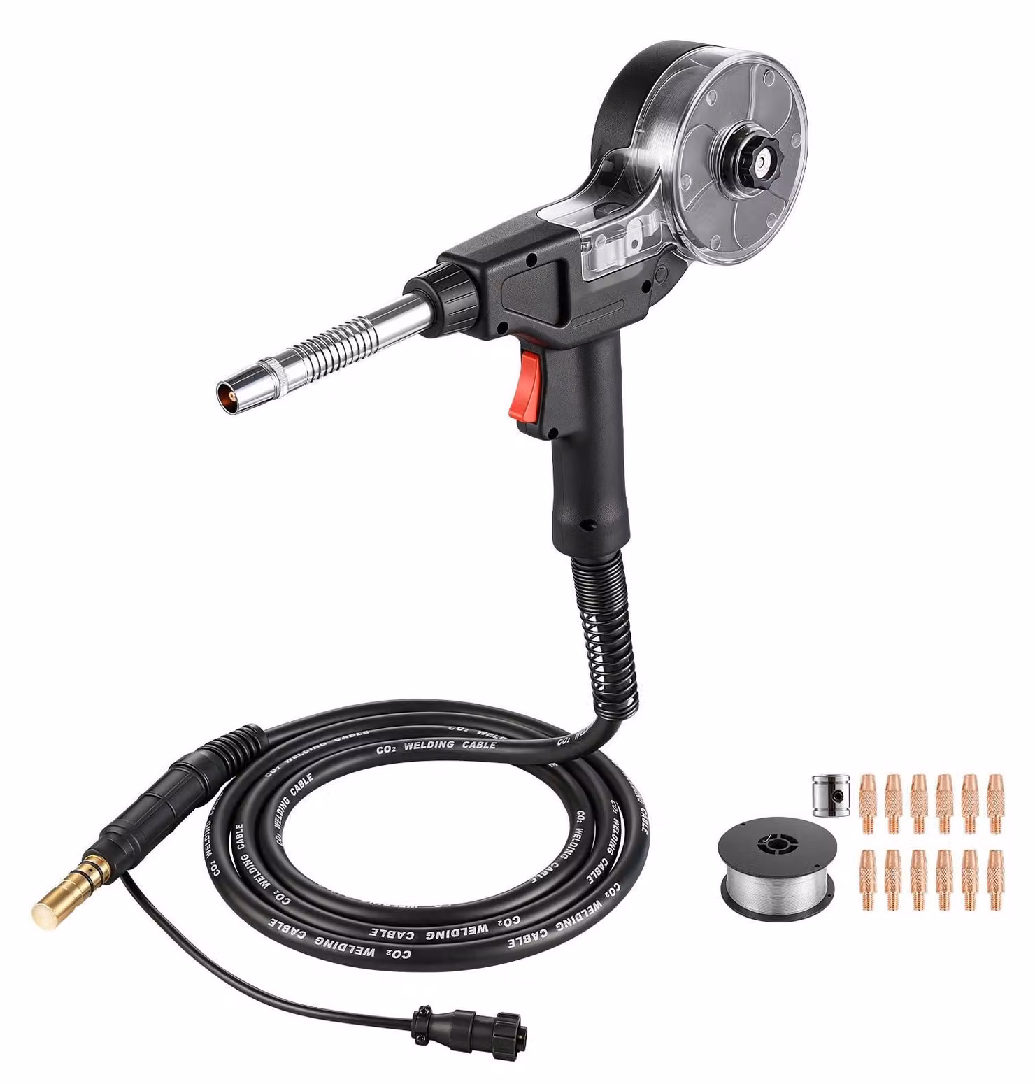 Torcia per saldatura MIG - Pistola di saldatura da 135 A - Set di tubi flessibili da 3 m - 11 ugelli di ricambio - Per saldatura a doppio V - Per saldatura in atmosfera protetta - Compatibile con i comuni generatori di saldatura MIG