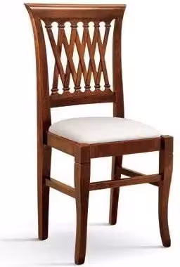 Sedia classica in legno di faggio e tessuto beige Mobili 2G L: 44 cm, P: 46 cm, H: 96 cm – 3