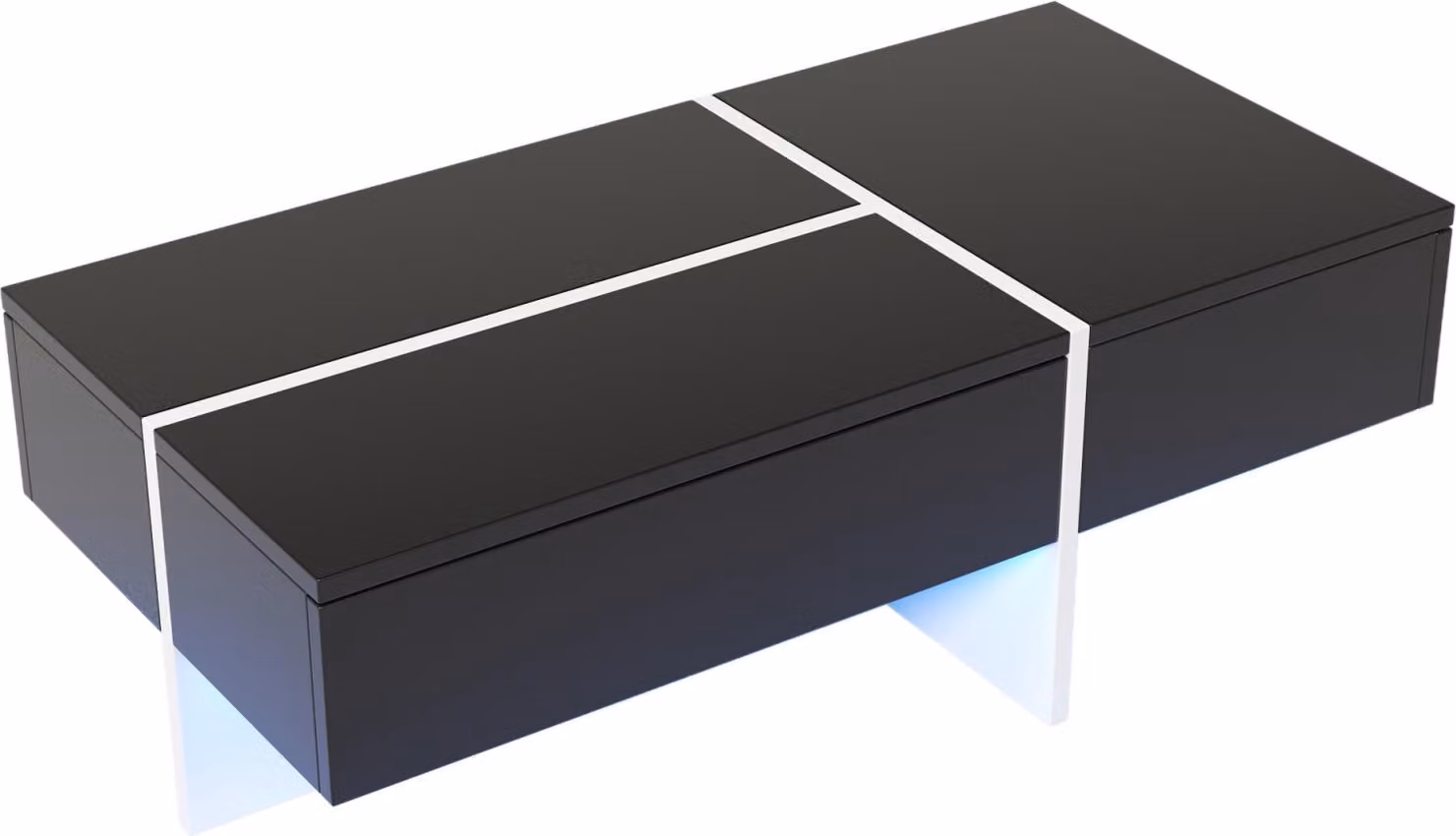 Tavolino Fortuna Lai - con sistema di illuminazione a LED controllato da app - nero