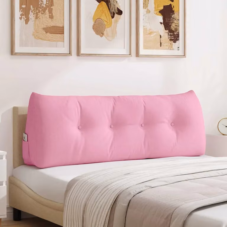Cuscino per schiena ergonomico vidaXL rosa con rivestimento rimovibile L 140 x P 24 x H 50 cm