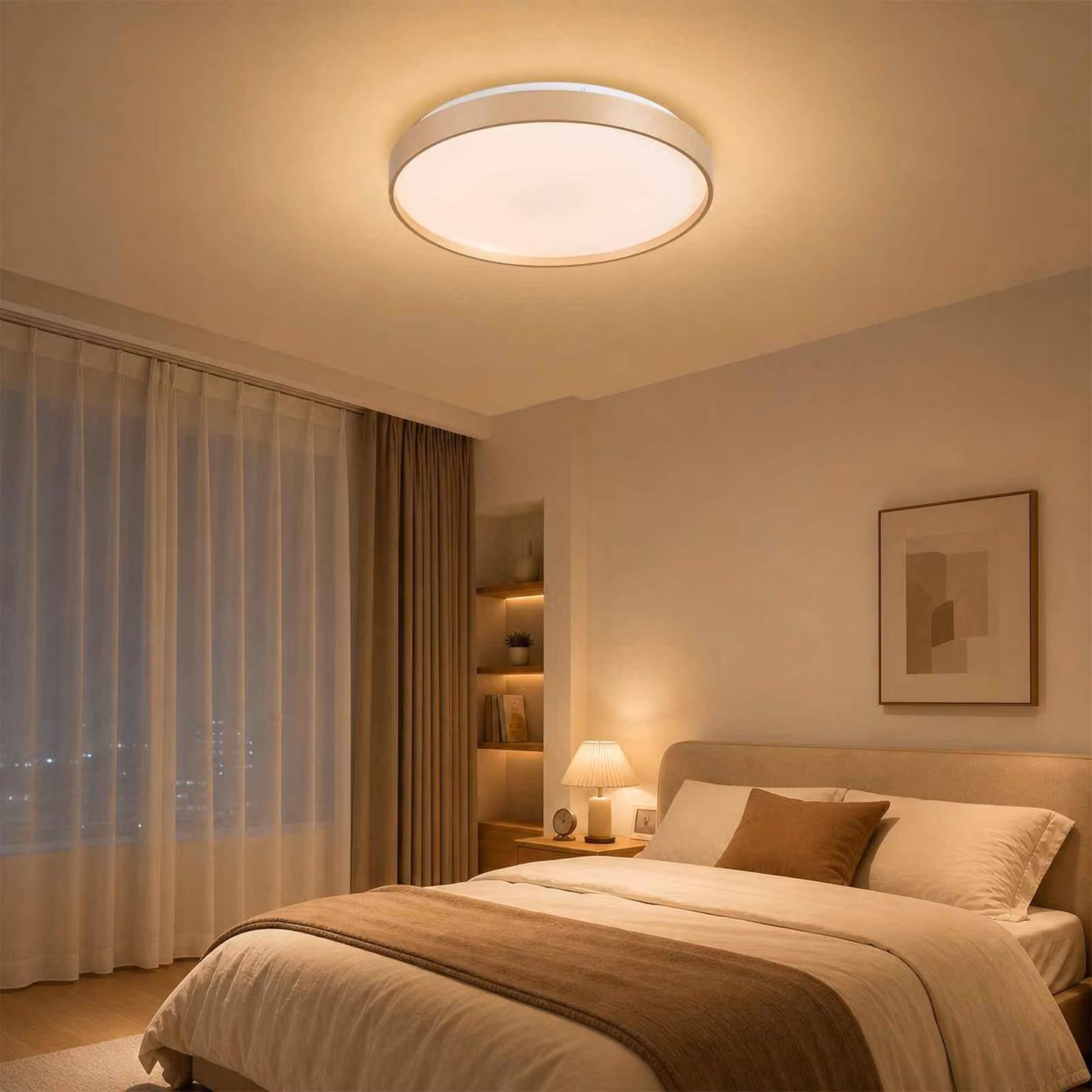 ZELURXX, plafoniera a LED, diametro 38 cm, 36W, 3 temperature di colore, realizzata in ferro e PVC, ideale per soggiorno, camera da letto e cucina, finitura dorata