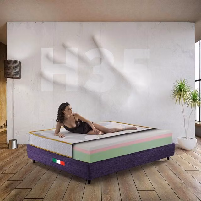 Materasso Singolo Ibrido Equilibrium H35 con Memory Foam e Water Foam, Anallergico e con Regolazione della Temperatura, L/P/H: 85 x 200 x 35 cm, Colore Bianco – 1