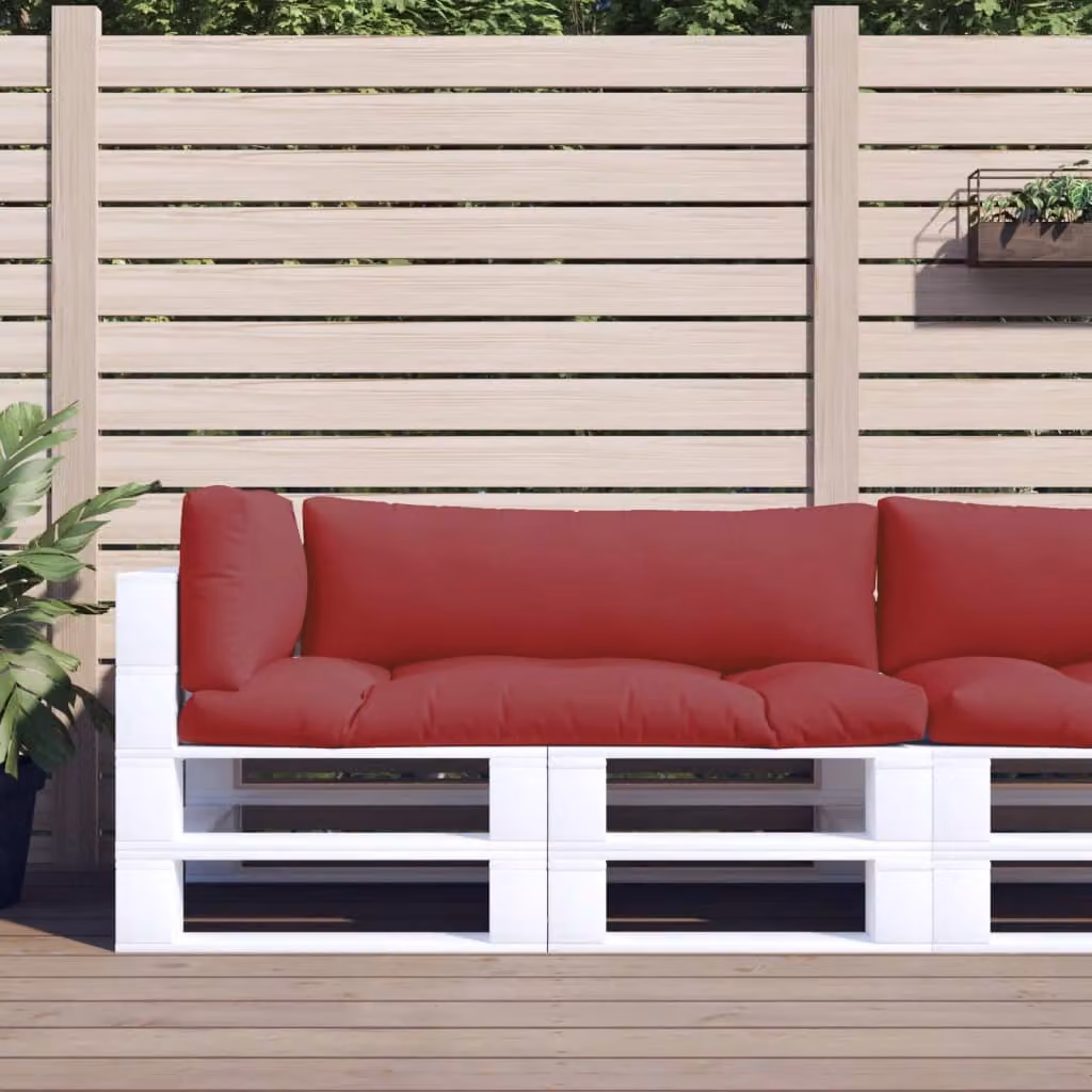 vidaXL Cuscini per Pallet 3 pz Rosso Vino in Tessuto