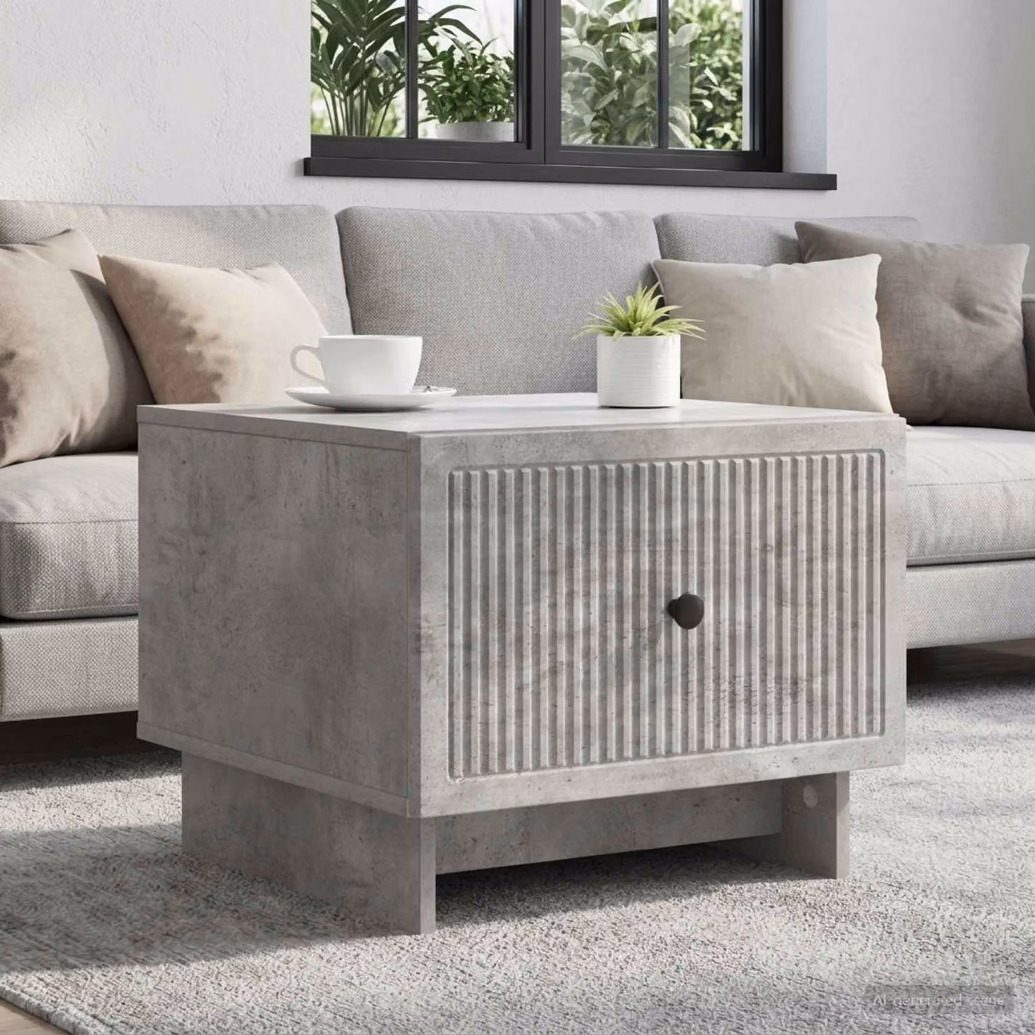 vidaXL Tavolino da salotto moderno rettangolare in MDF grigio L: 49 cm, P: 50 cm, H: 40 cm