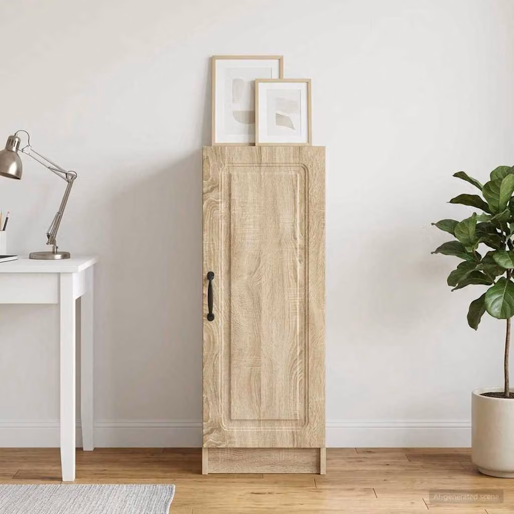 Credenza moderna vidaXL in legno ingegnerizzato color rovere sonoma, L: 33 cm, P: 34,5 cm, H: 87 cm