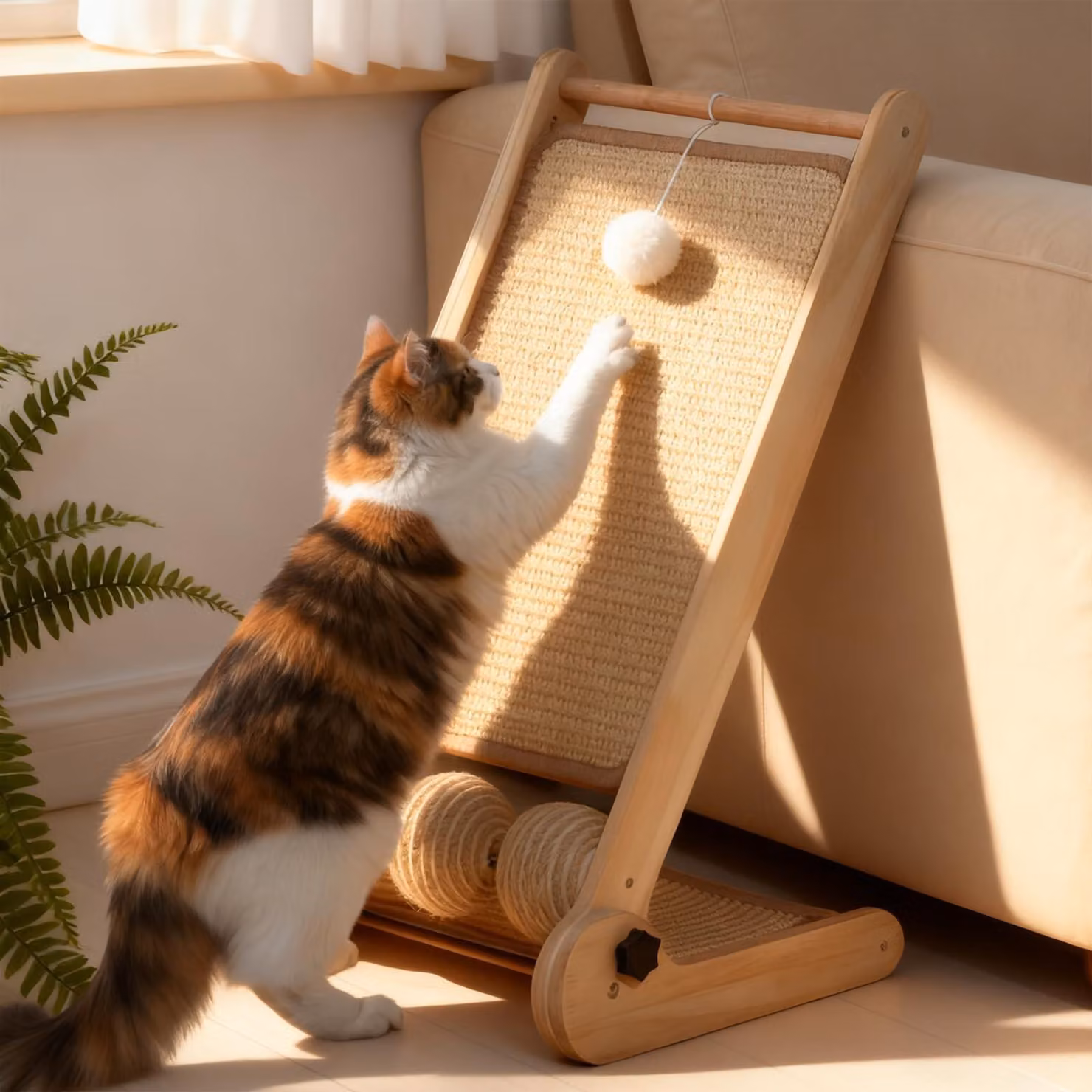 Albero per gatti a forma di L – Soluzione naturale in sisal per tutti i gatti