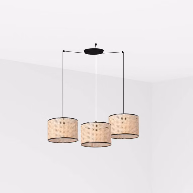 Faro Mambo Nero Lampada a sospensione Paralume in rattan Ø320*213