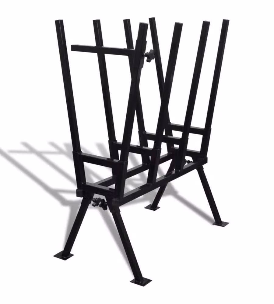 Cavalletto Verniciato a Polvere Nero per Segare Legno
