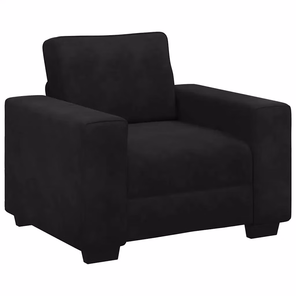 Poltrona Relax Design Mania in Velluto Nero con Braccioli per Soggiorno e Camera da Letto – 2