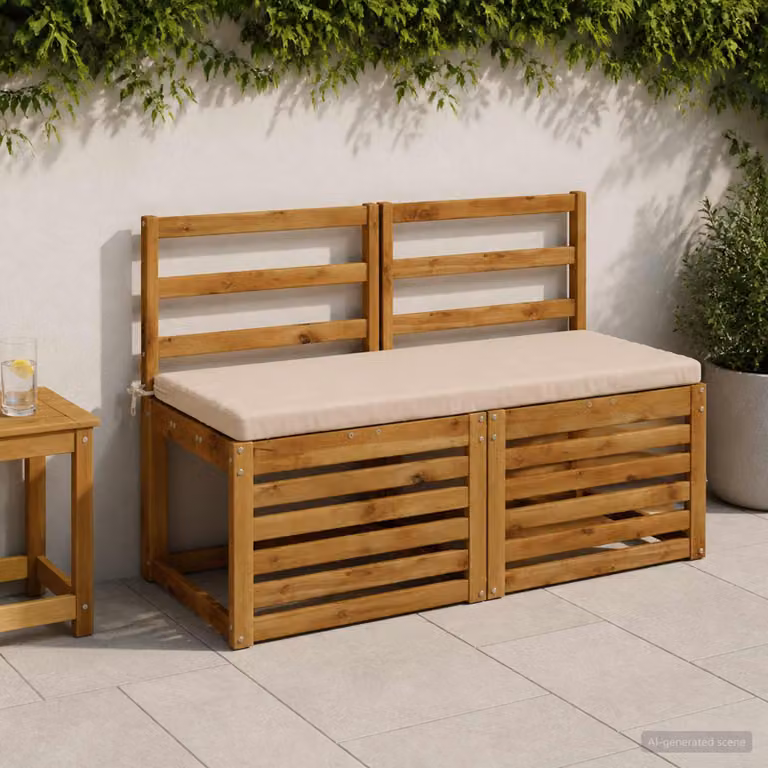Cuscino per panchina vidaXL SOEST rettangolare in poliestere beige con rivestimento rimovibile e resistente ai raggi UV