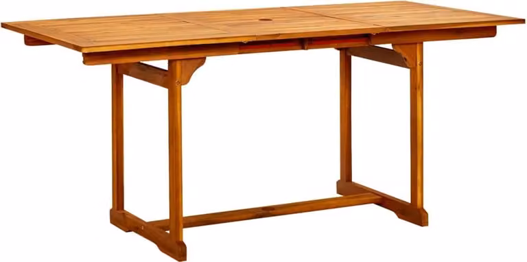 Tavolo da Pranzo per Esterni (120-170)x80x75 cm in Legno Acacia