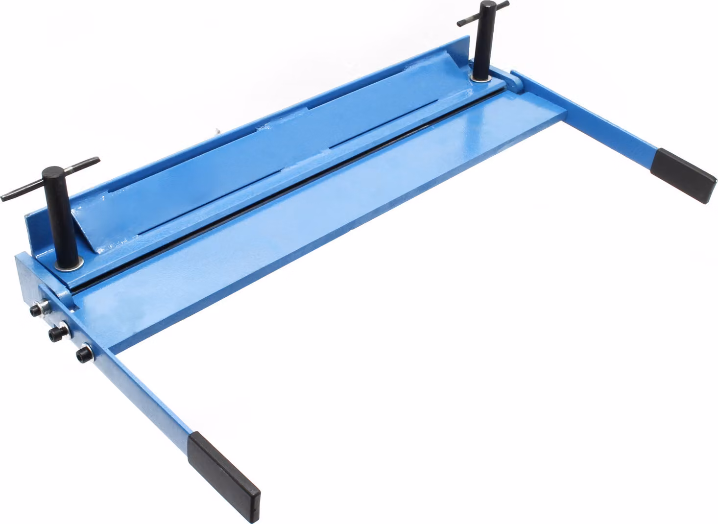 Curvatrice per lamiere Wiltec larghezza di lavoro 910 mm, angolo di curvatura max. 135°, banco pieghevole per la curvatura di lamiere in ghisa in blu e grigio