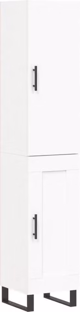 Credenza moderna DESIGN IN bianca in legno multistrato con ante a battente, L/P/H: 34,5 x 34 x 180 cm