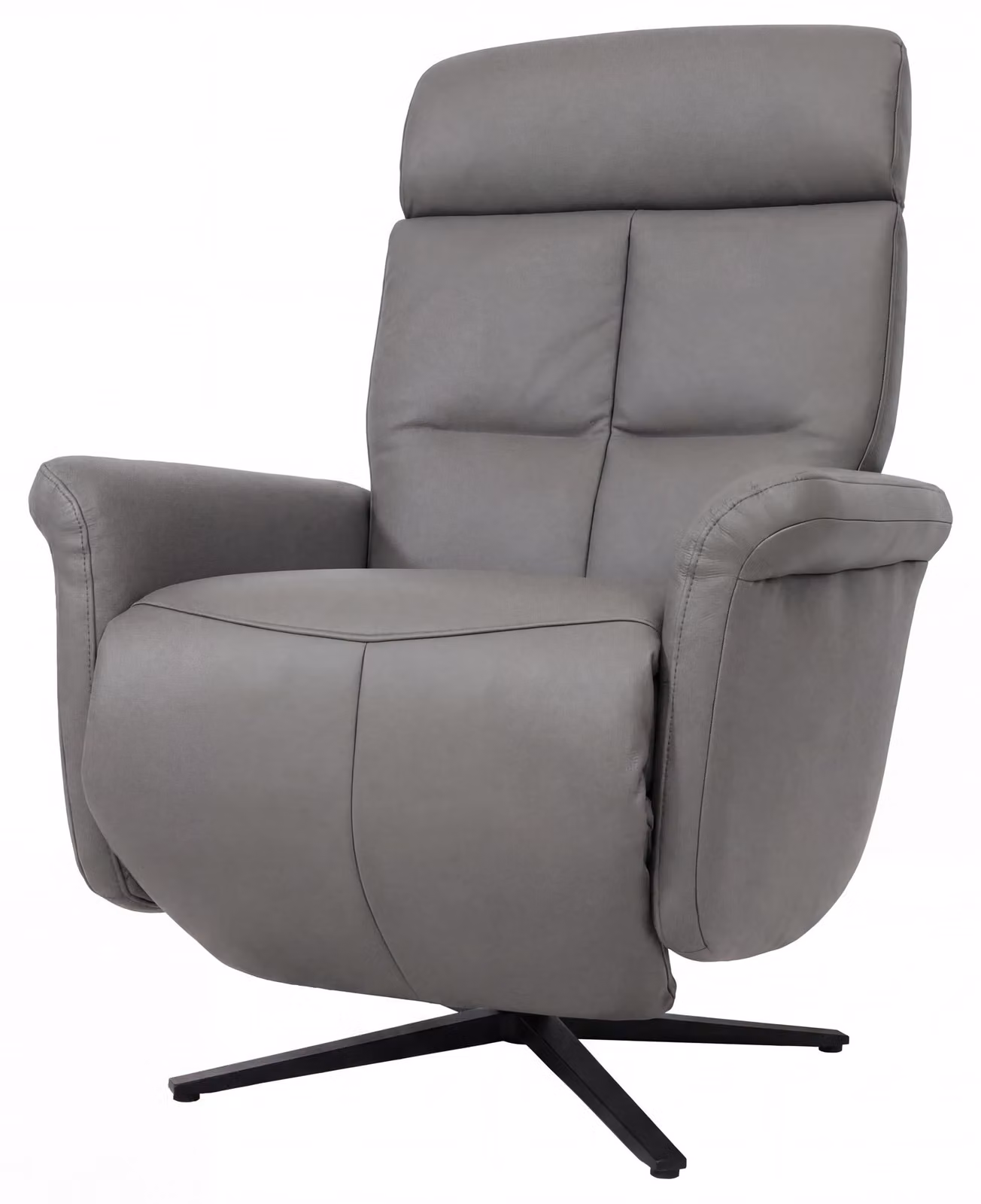 Poltrona relax HWC-L10, design, poltrona per TV, poltrona reclinabile, con funzione relax e girevole, colore grigio scuro