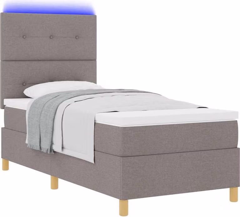 Letto a Sorgente LED con materasso Talpa 100 x 200 cm Tessuto