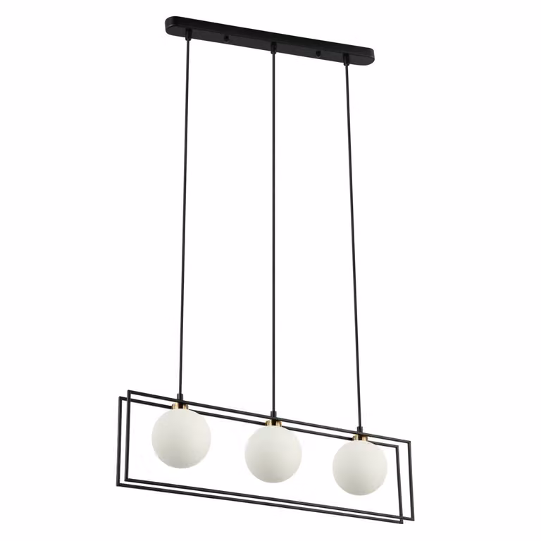Lampadario Grosetta bianco e nero 3xG9x25W in vetro, dimensioni: 94x68x10 cm, IP20, Italux