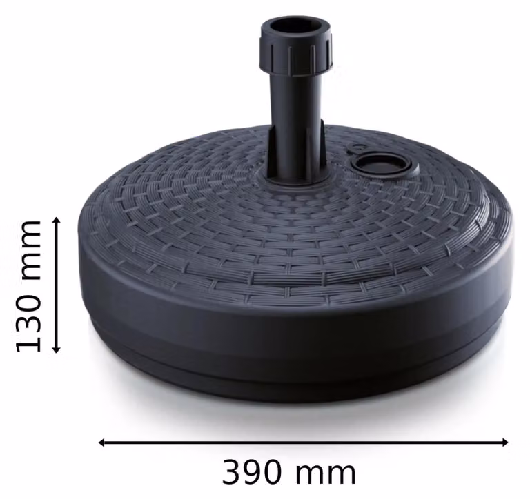 Supporto per ombrellone da giardino - Supporto rotondo per ombrellone - Autoportante - Materiale: rattan - Colore: antracite