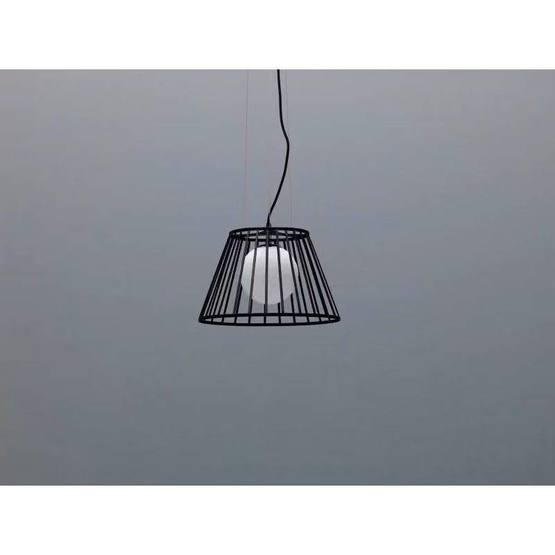 Lampada a sospensione Cage Stones in metallo nera H 120 cm, Ø 20-35 cm – 2