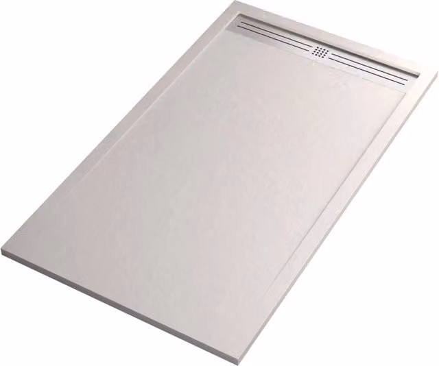 Piatto doccia in marmoresina bianco effetto pietra cemento relax, misura 90x200