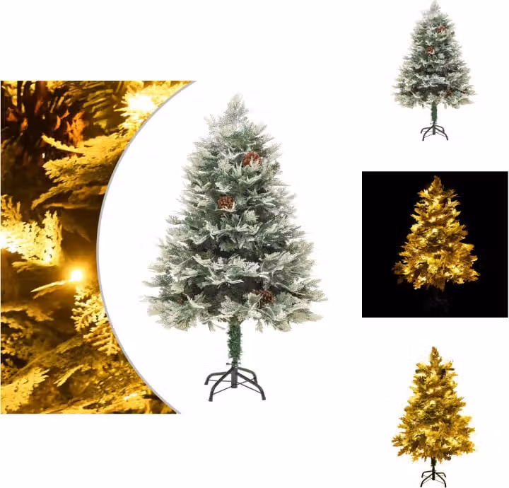 albero di Natale vidaXL con luci e pigne verde 150 cm - Alberi di Natale