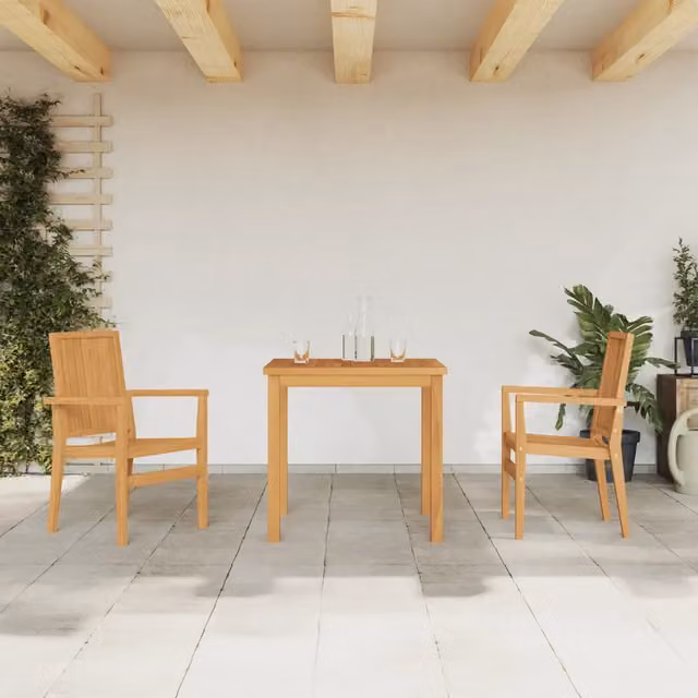 Set da Pranzo per Giardino 3 pz in Legno Massello di Teak 3157909