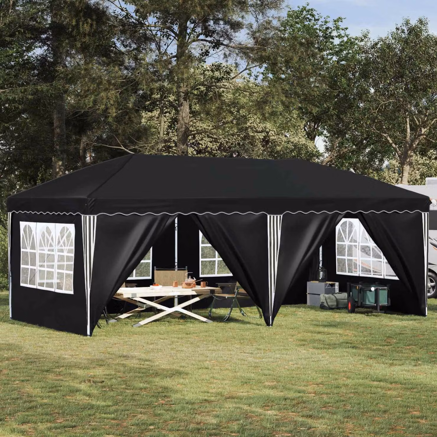 Maison Exclusive - Tenda pop-up per feste, dimensioni 575 x 288 x 245 cm, colore antracite