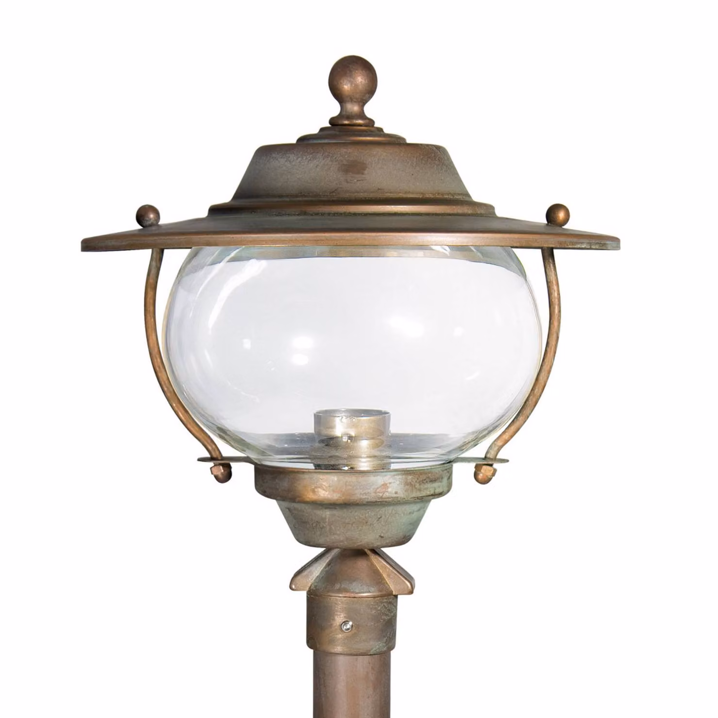 Moretti Luce Lampione Adessora resistente all'acqua di mare ADESSORA, Bronzo / Ottone antico, Ottone, Antico