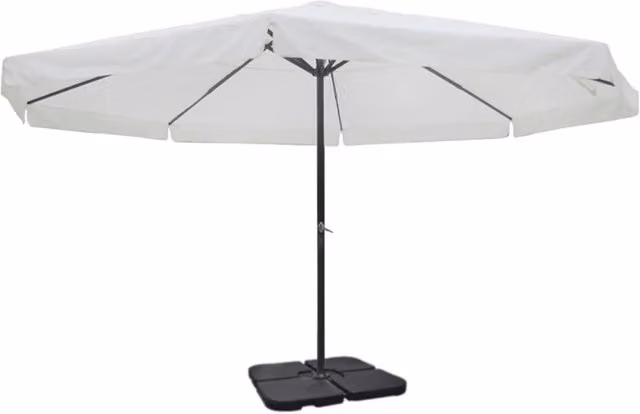 Ombrellone da Giardino Videx in Alluminio Bianco con Base Portatile e Palo Centrale