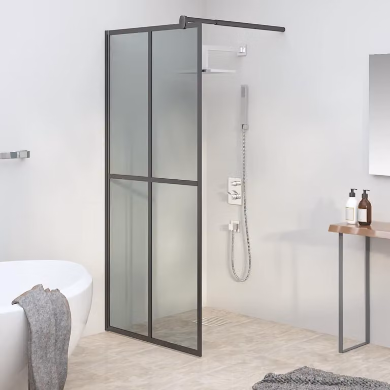Cabina Doccia Walk-in vidaXL con Vetro Temperato Oscurato, L: 80 cm, H: 195 cm