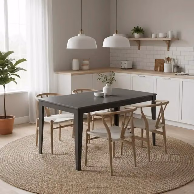 Tavolo da pranzo allungabile Moon Duzzle effetto cemento grigio e nero L/P/H: 130-290 x 80 x 76 cm