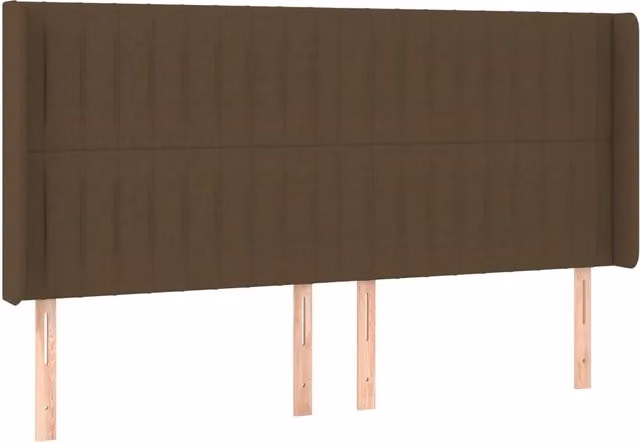 Testiera | Testata ad Orecchio Marrone Scuro 163x16x118/128 cm in Tessuto
