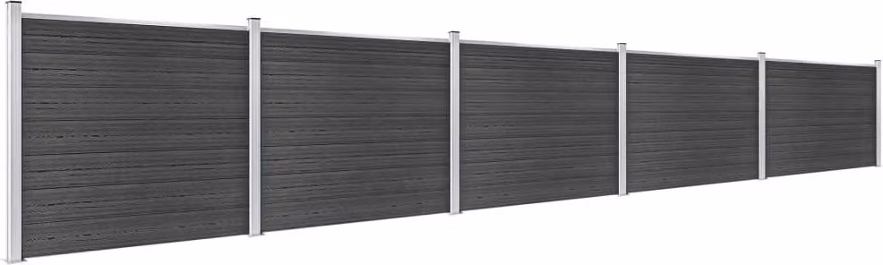 Set Pannello di Recinzione in WPC 872x146 cm Grigio