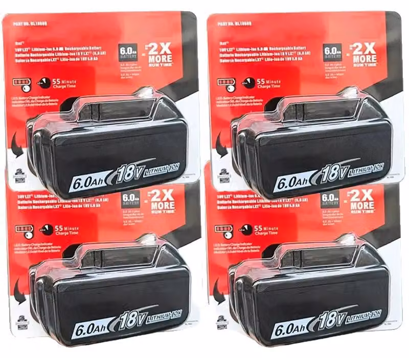 Batterie agli ioni di litio, 6Ah, compatibili con dispositivi a 18V, colore rosa, 18V