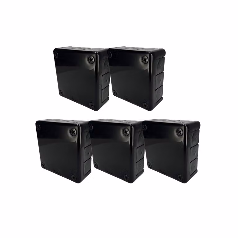 5x scatola da incasso 98x98x42mm IP55 12 ingressi membrane in gomma nero VP-41 EDO777928 EDO Technic