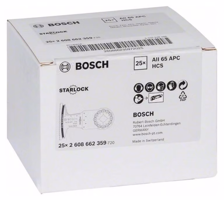 Lama da taglio a tuffo HCS Bosch AII 65 APC Wood, 40 x 65 mm