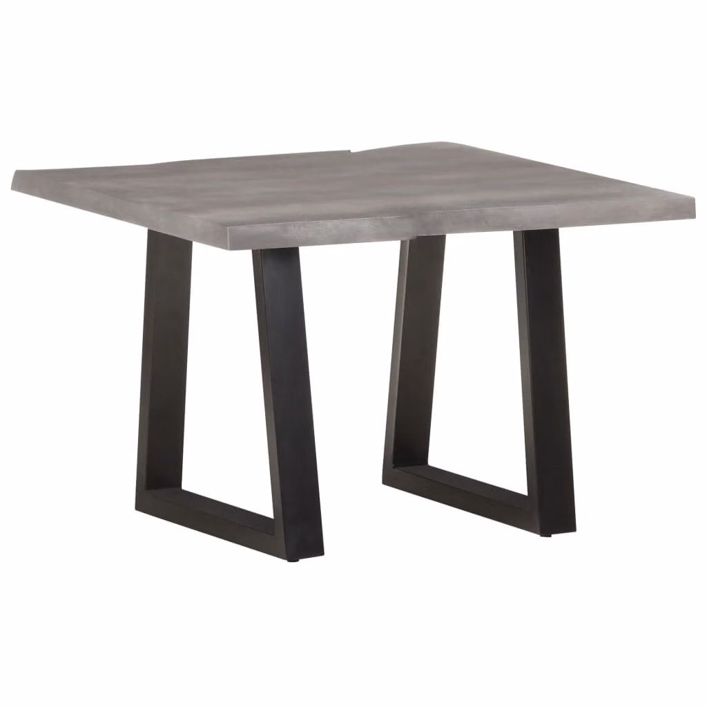 Tavolino con bordi ad albero 60x60x40 cm in legno massiccio di acacia