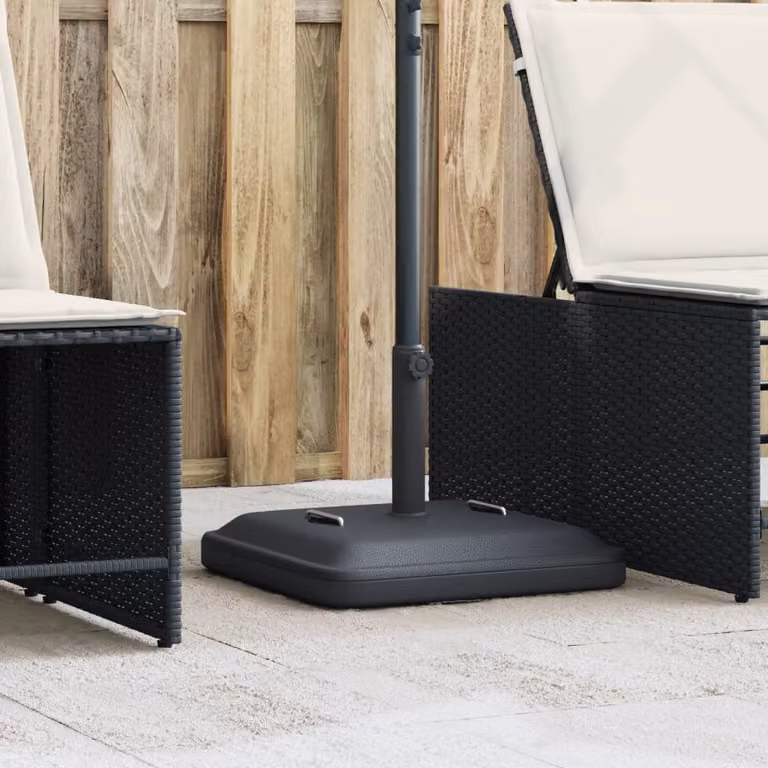 Base per ombrellone vidaXL quadrata nera con manici per pali Ø38/48 mm, peso 27 kg