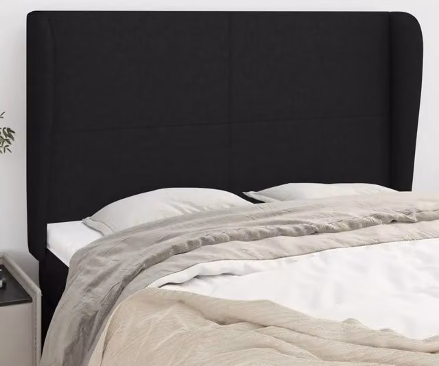 Testiera con Orecchie Design Mania in Tessuto Nero L: 147 cm, P: 23 cm, H: 118/128 cm – 1