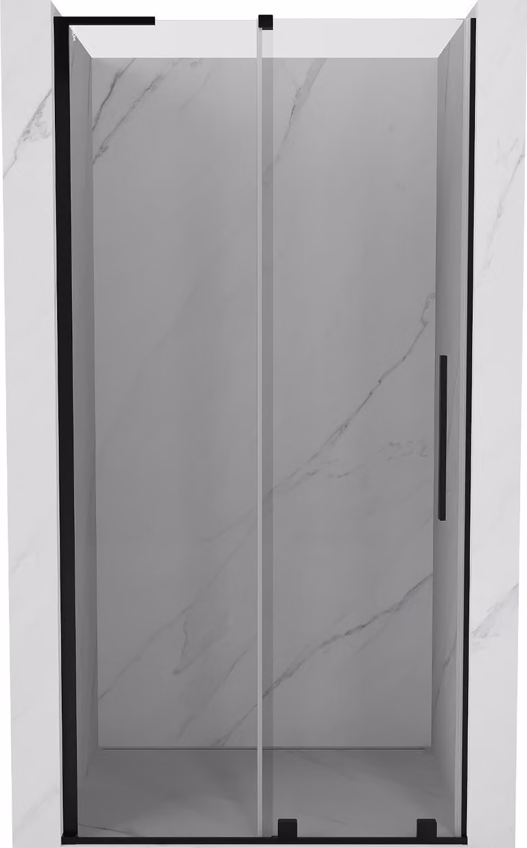 Mexen Velar L porta doccia scorrevole 120 cm, trasparente, nero - 871-120-003-01-70