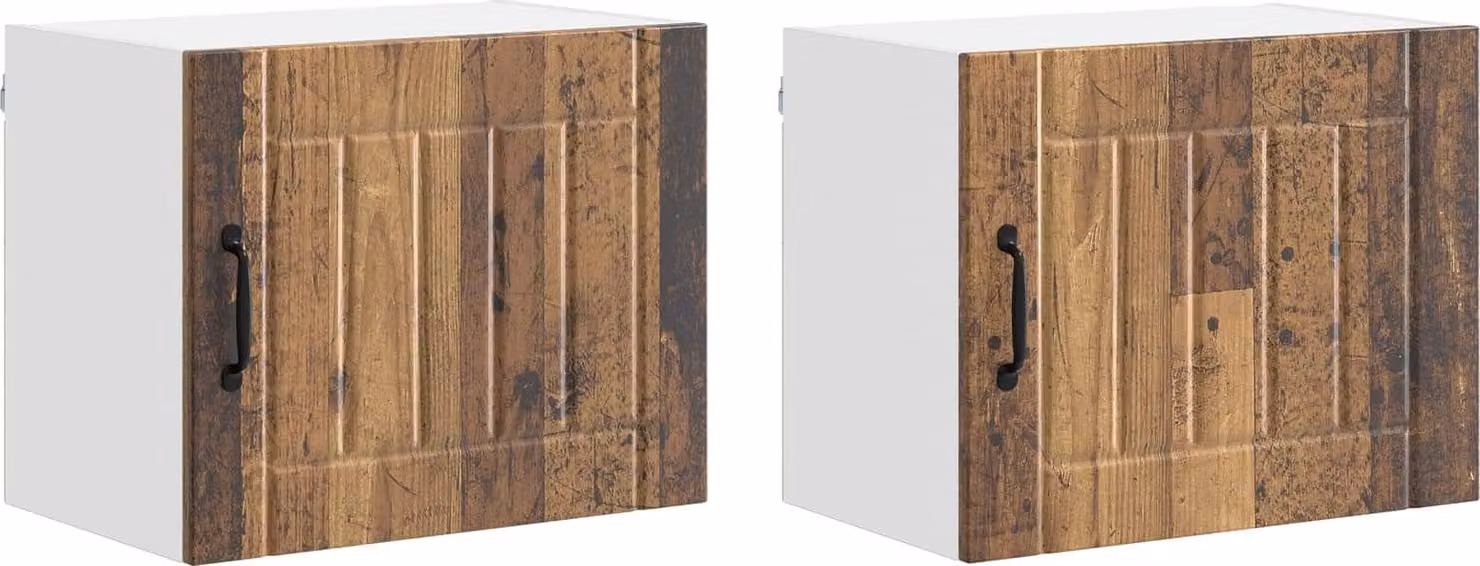 Armadietto a muro LUCCA 2 pcs Legno antico 50 x 31 x 40 cm