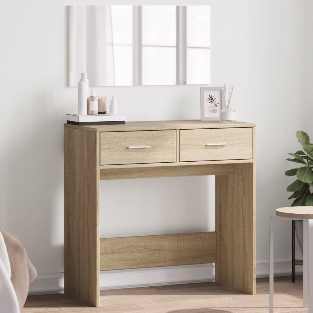 vidaXL Toeletta con Specchio in Rovere Sonoma, L 80 x P 39 x H 80 cm