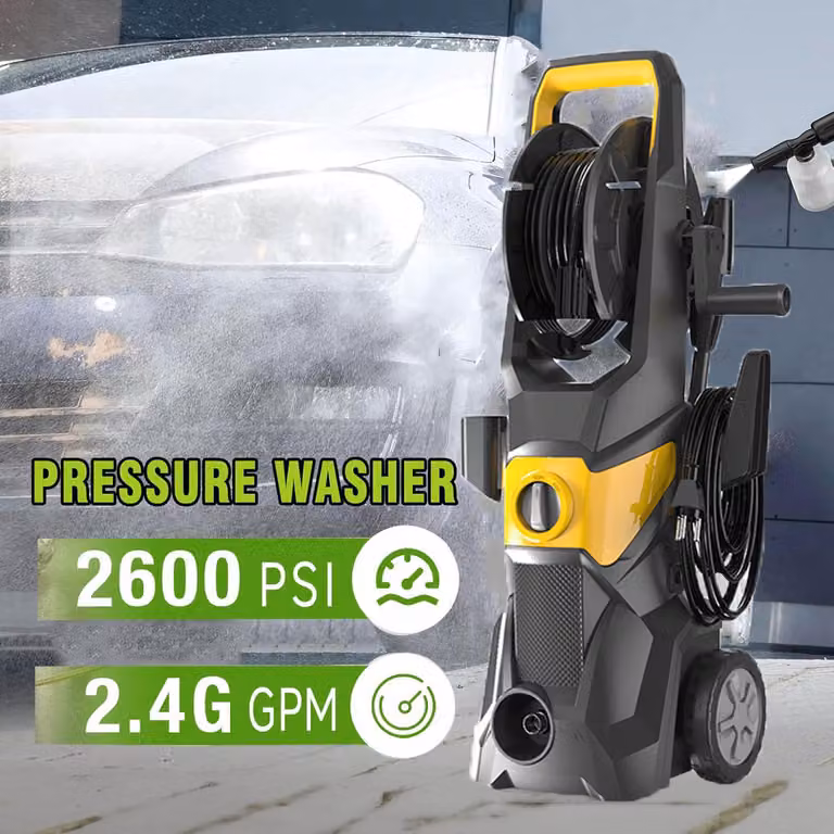 Idropulitrice elettrica, 220V - 2600 PSI e 2200W - Tubo flessibile da 10 metri - Adatta per auto e giardino