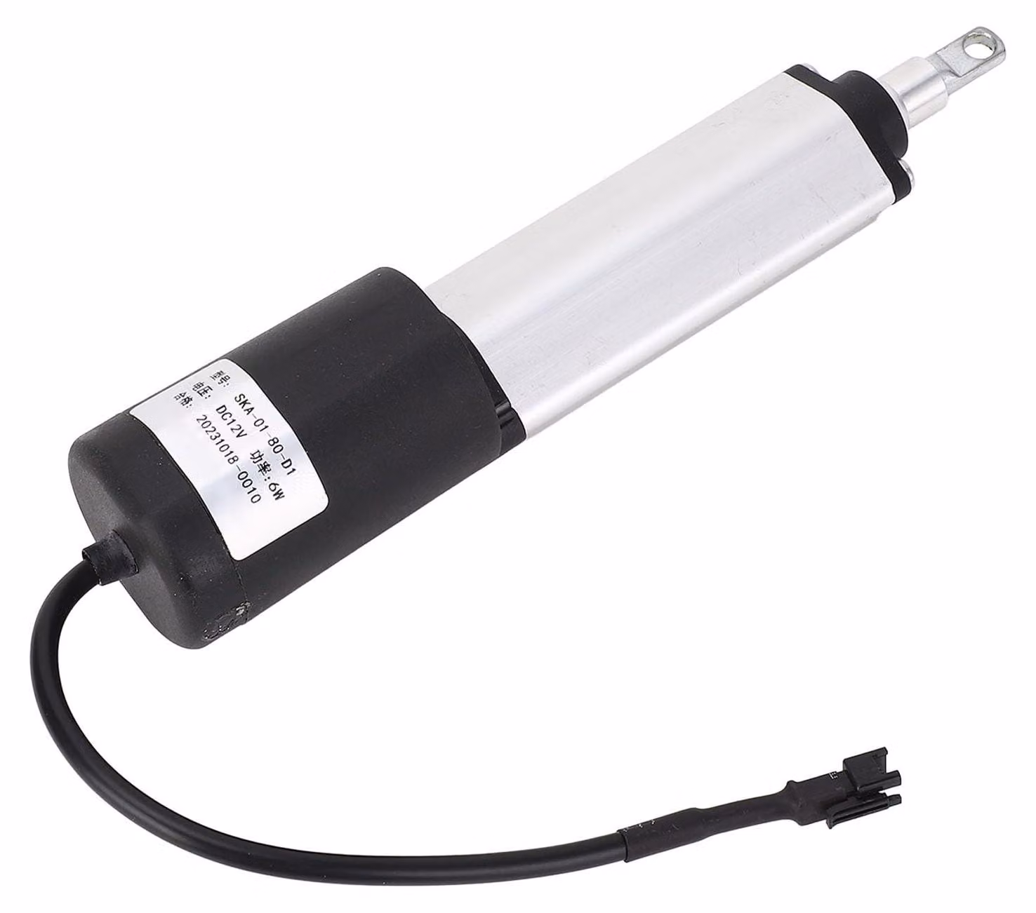 Motore lineare, corsa di 80 mm, spinta di 100 N, alimentazione DC 12V
