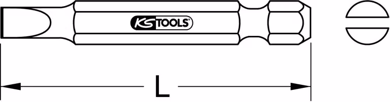 KS TOOLS Bit da 1/4" con intaglio 50 mm 2,5 mm - 911.3319