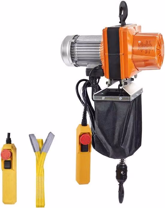 Tirante elettrico – Capacità di sollevamento: 1000 kg, altezza di sollevamento: 3 metri, velocità: 3,2 m/min, alimentazione: 230 V monofase, modello G100, con telecomando da 3 metri