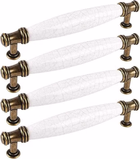 Maniglie vintage in marmo, ideali per cucine, scrivanie e porte in legno, lunghezza 128 mm