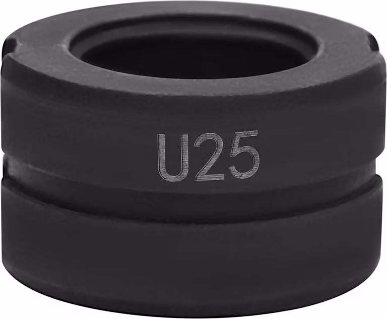 Modulo di pressatura - Inserti a forma di "U" per crimpatura - Per tubi compositi PEX/alluminio/PB da 16 a 32 mm - Acciaio Cr45 - Trattato termicamente - Colore nero