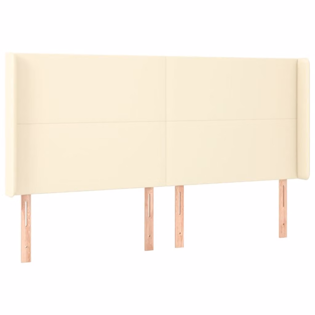 Testiera ad Orecchio Crema 183x16x118/128 cm in Pelle finta