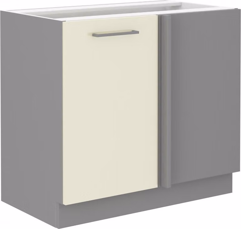 Armadietto allungato ad angolo ULLERIKE - larghezza 105 cm, crema / grigio
