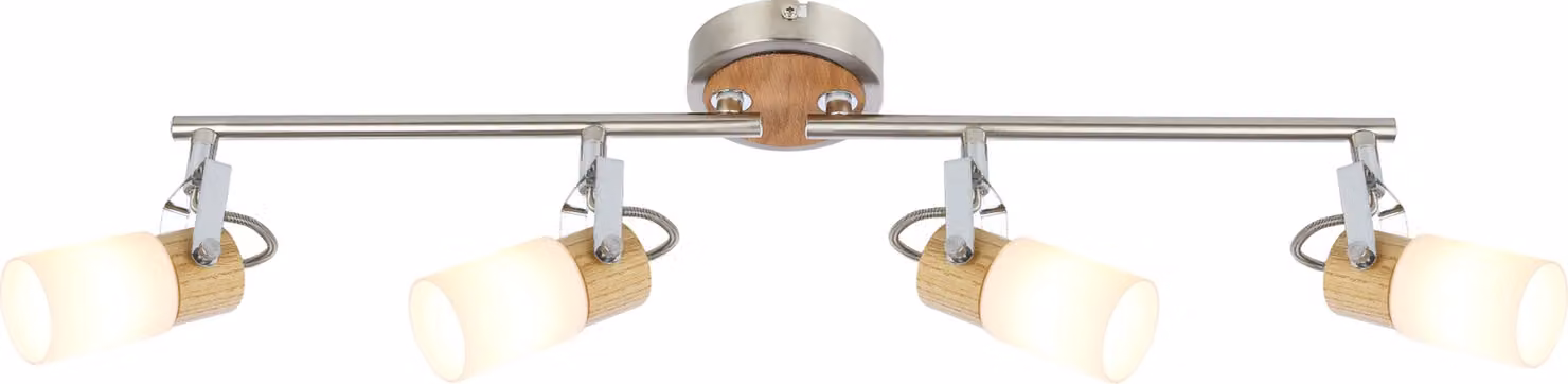 Plafoniera Plafoniera LED Faretto da soffitto soggiorno legno 56606-4